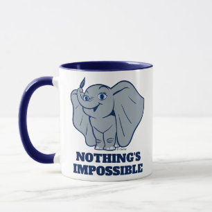 Dumbo   Cartoon Dumbo Holding Up Feather Mug