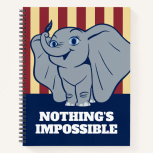 Dumbo   Cartoon Dumbo Holding Up Feather Notebook