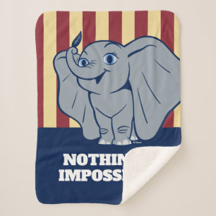 Dumbo   Cartoon Dumbo Holding Up Feather Sherpa Blanket