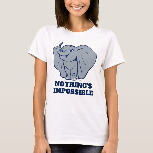 Dumbo | Cartoon Dumbo Holding Up Feather T-Shirt (Front)