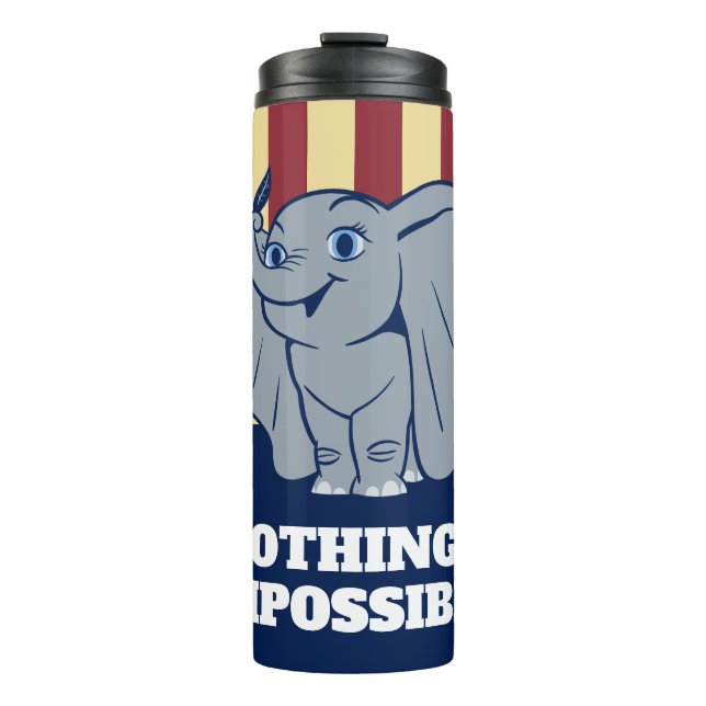 Dumbo | Cartoon Dumbo Holding Up Feather Thermal Tumbler (Front)