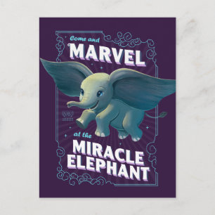 Dumbo   Come And Marvel At The Miracle Elephant Postcard