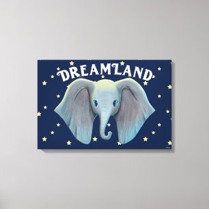 Dumbo   Cute Large Ears Painted Art Canvas Print