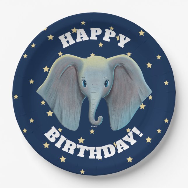 Dumbo | Cute Large Ears Painted Art Paper Plate (Front)