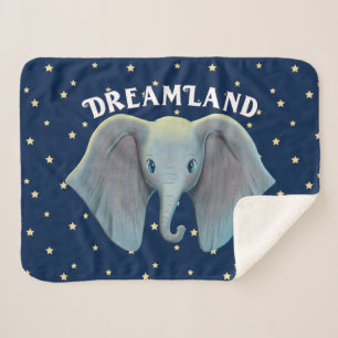 Dumbo   Cute Large Ears Painted Art Sherpa Blanket