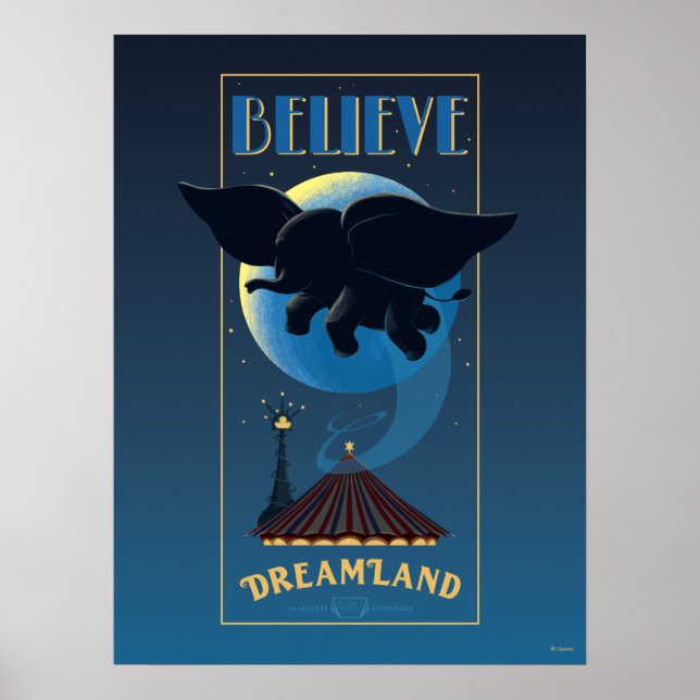 Dumbo | Dreamland "Believe" Attraction Art Poster (Front)