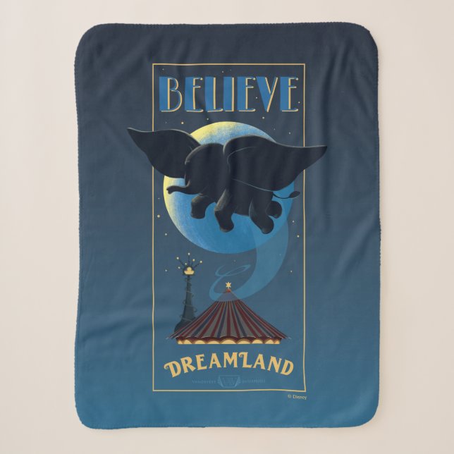 Dumbo | Dreamland "Believe" Attraction Art Sherpa Blanket (Front)