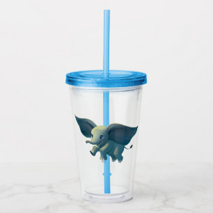 Dumbo Flying Dumbo Painted Art Acrylic Tumbler