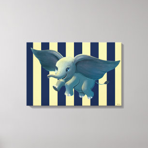 Dumbo   Flying Dumbo Painted Art Canvas Print