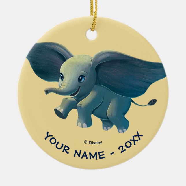 Dumbo | Flying Dumbo Painted Art Ceramic Ornament (Front)