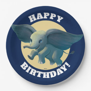 Dumbo   Flying Dumbo Painted Art Paper Plate