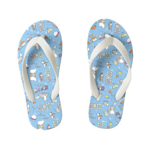 Dumbo   Fun Little Blue Pattern Kid's Flip Flops