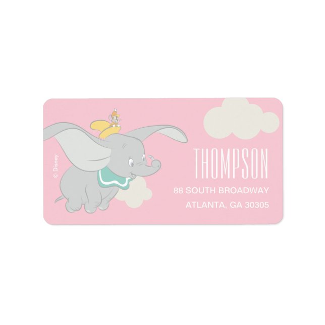 Dumbo | Girl Baby Shower Label (Front)
