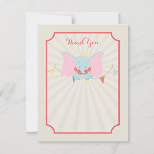 Dumbo   Girl Baby Shower Thank You Card