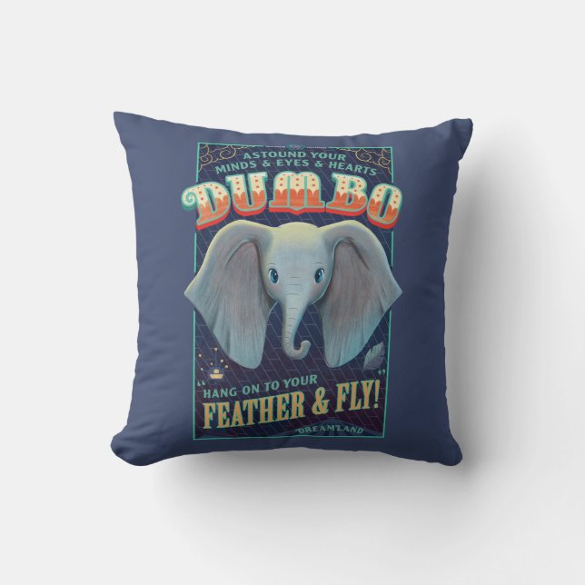 Dumbo | Hang On To Your Feather & Fly! Throw Pillow (Front)