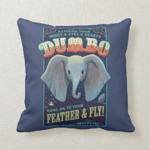 Dumbo   Hang On To Your Feather & Fly! Throw Pillow