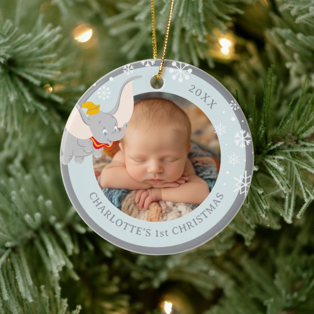 Dumbo Holiday Wish Photo Ceramic Ornament (Tree)