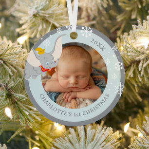 Dumbo Holiday Wish Photo Ceramic Ornament