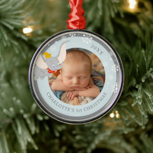Dumbo Holiday Wish Photo Metal Ornament