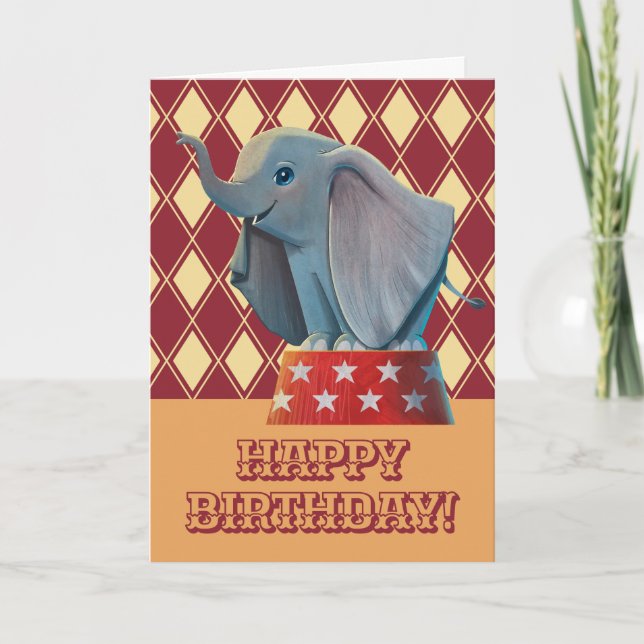 Dumbo | Smiling Atop Circus Podium Card (Front)