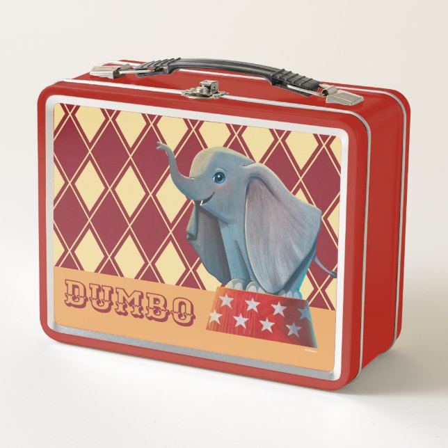 Dumbo | Smiling Atop Circus Podium Metal Lunch Box (Front)