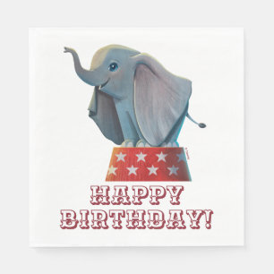 Dumbo Smiling Atop Circus Podium Napkin