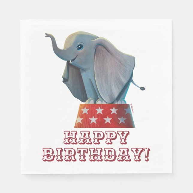 Dumbo | Smiling Atop Circus Podium Napkin (Front)