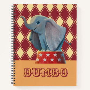Dumbo Smiling Atop Circus Podium Notebook