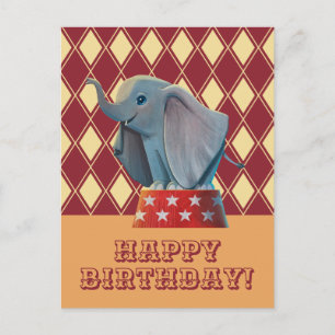 Dumbo   Smiling Atop Circus Podium Postcard