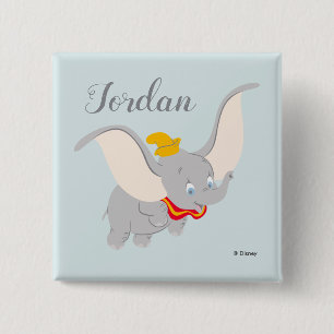 Dumbo Soaring Through the Sky 2 Inch Square Button