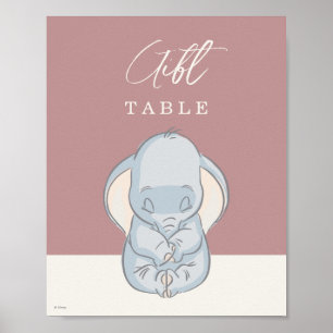 Dumbo & Stork Over the Moon Baby Shower Gift Table Poster