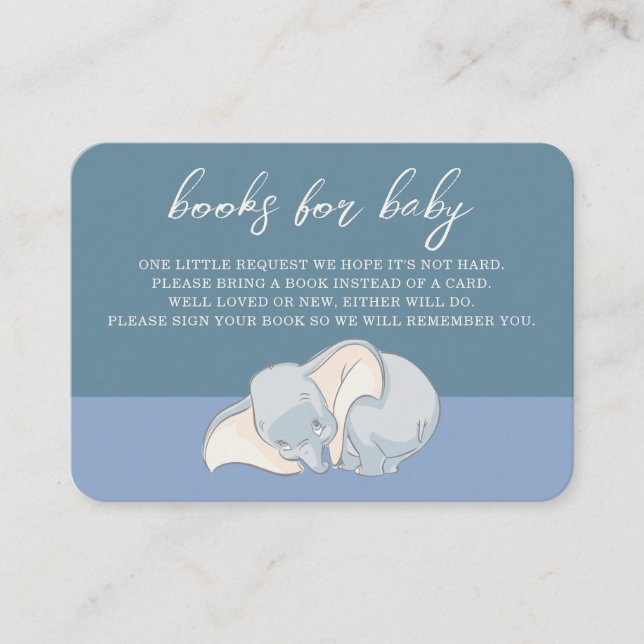 Dumbo & Stork | Over the Moon - Boy Baby Shower Place Card (Front)