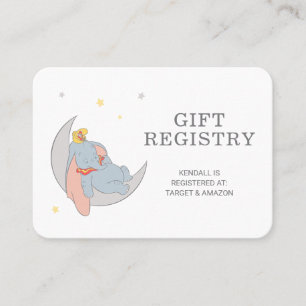 Dumbo & Stork Over the Moon Gift Registry Place Card