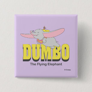 Dumbo the Flying Elephant 2 Inch Square Button