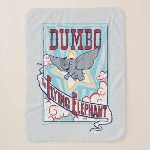 Dumbo   "The Flying Elephant" Circus Art Sherpa Blanket