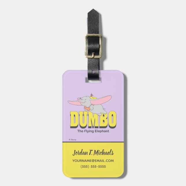 Dumbo the Flying Elephant Luggage Tag (Front Vertical)