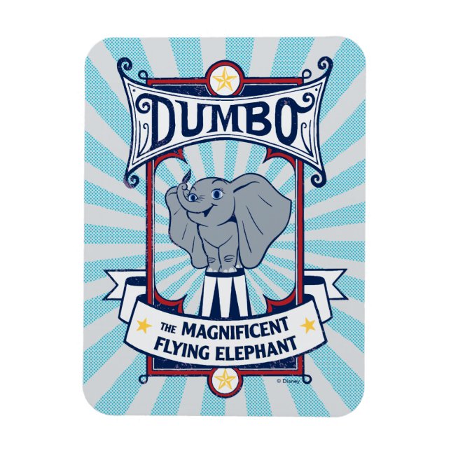 Dumbo | The Magnificent Flying Elephant Circus Art Magnet (Vertical)