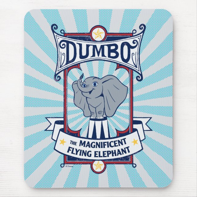 Dumbo | The Magnificent Flying Elephant Circus Art Mouse Pad (Front)