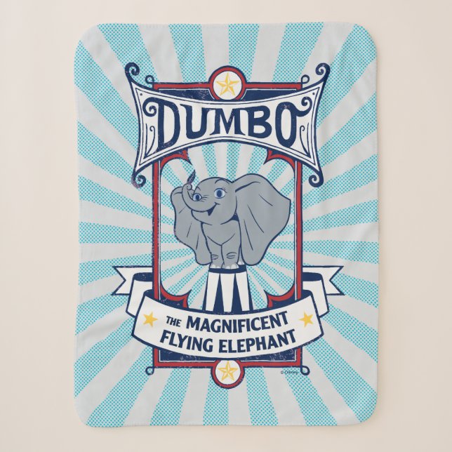 Dumbo | The Magnificent Flying Elephant Circus Art Sherpa Blanket (Front)