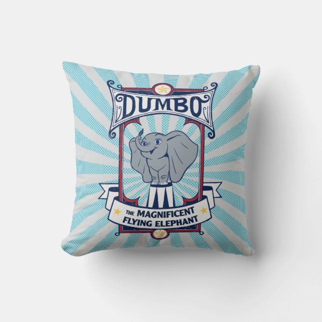 Dumbo | The Magnificent Flying Elephant Circus Art Throw Pillow (Front)