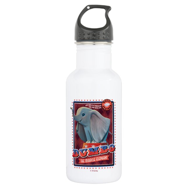 Dumbo | "The Miracle Elephant" Circus Art 532 Ml Water Bottle (Front)