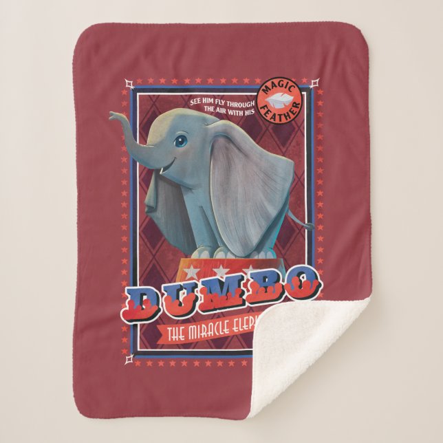 Dumbo | "The Miracle Elephant" Circus Art Sherpa Blanket (Front)