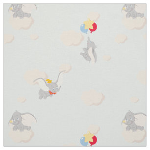 Dumbo up in the Clouds Pattern Fabric