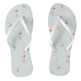 Dumbo up in the Clouds Pattern Flip Flops