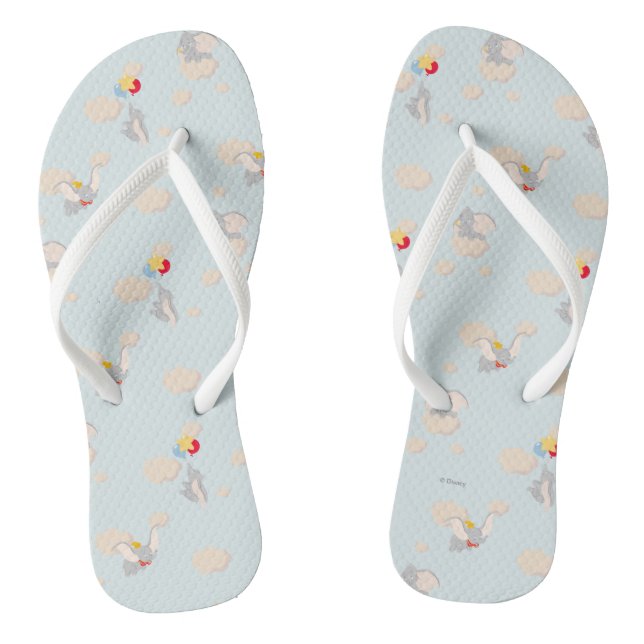 Dumbo up in the Clouds Pattern Flip Flops (Footbed)