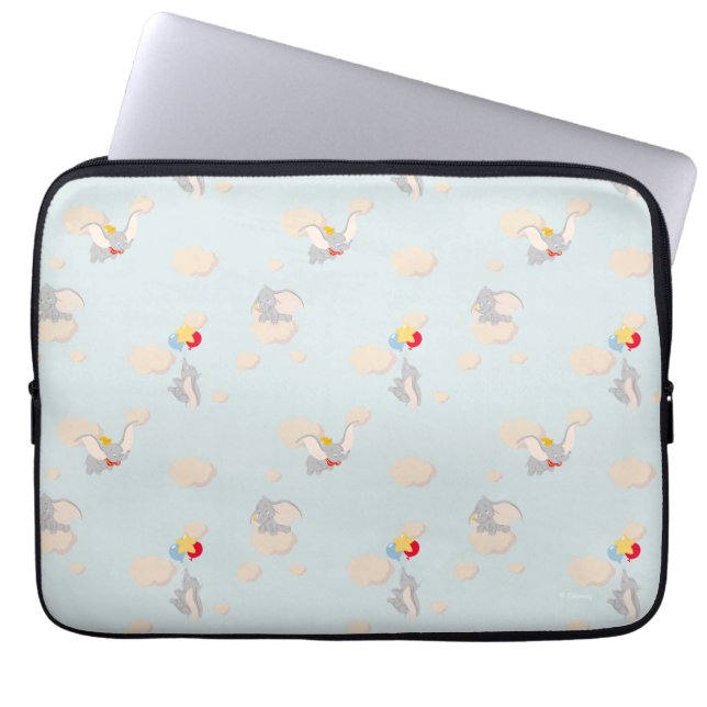 Dumbo up in the Clouds Pattern Laptop Sleeve (Front)