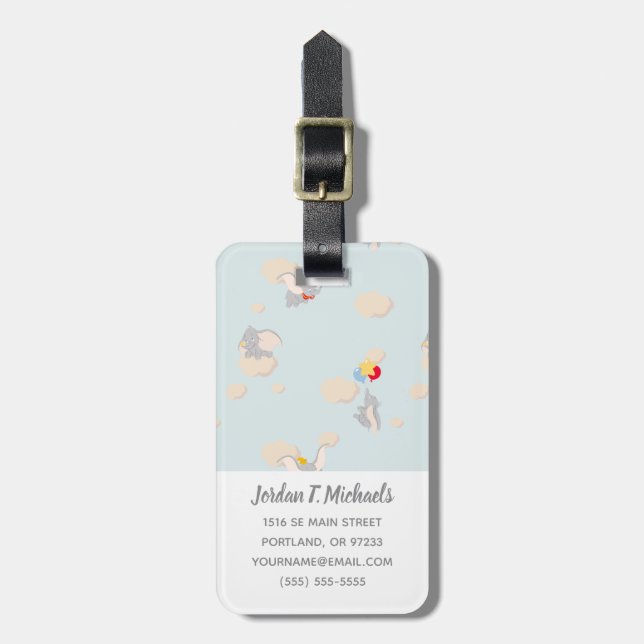 Dumbo up in the Clouds Pattern Luggage Tag (Front Vertical)