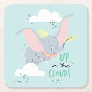 Dumbo   Up in the Clouds Square Paper Coaster