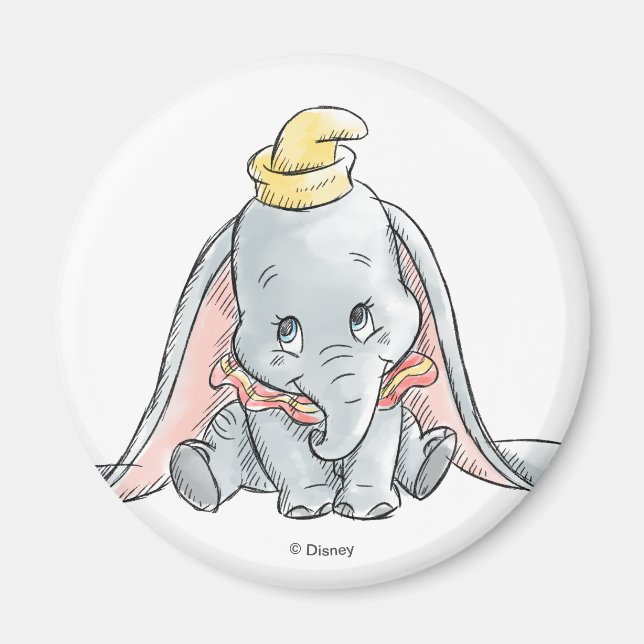 Dumbo Watercolor Magnet (Front)