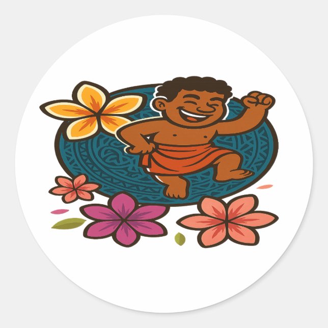Dumi Happy Dancer Classic Round Sticker (Front)